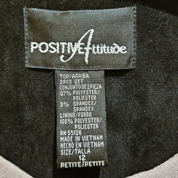 Positive Attitude Black/Tan Women's 2-Piece Pantsuit - 12P - Picture 6 of 12